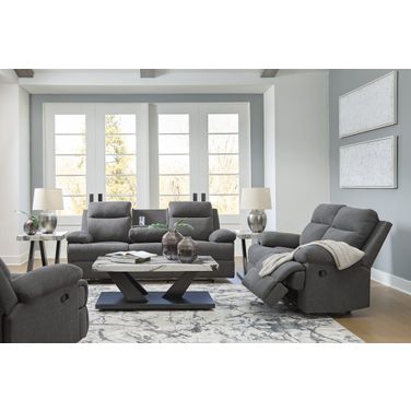 Yarrow Lane Reclining Living Room Set In Charcoal