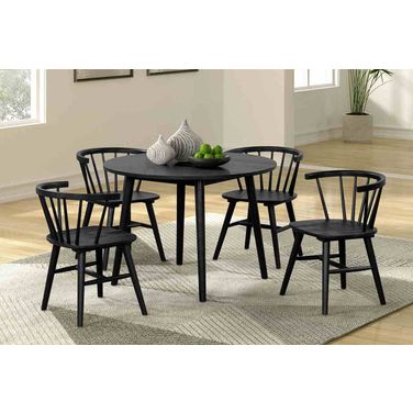 Yate Round Dining Room Set In Black