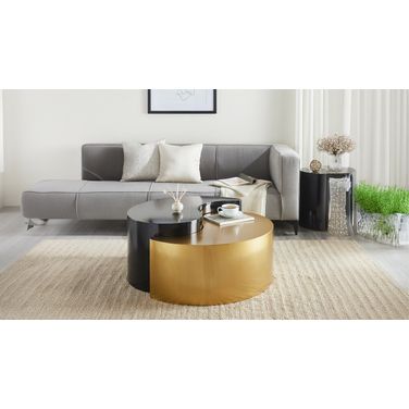 Ying Yang Coffee Table In Black and Gold