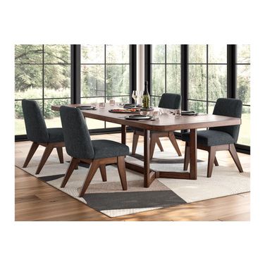 Yingden Extension Dining Room Set In Dark Brown