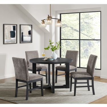 Yorkshire 5 Piece Dining Set with Table and 4 Chairs In Espresso and Brown