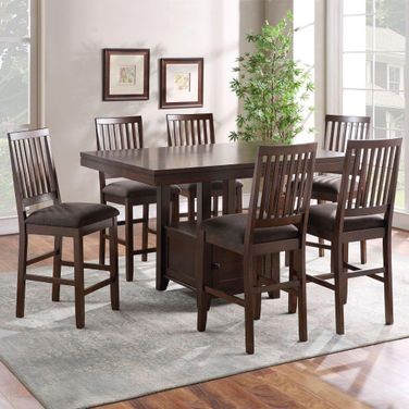 Yorktown Espresso Counter Height Dining Room Set
