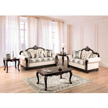 Yucatan Living Room Set In Dark Cherry and Beige