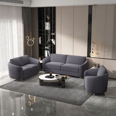 Yuina Living Room Set In Gray