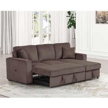 Yves Sectional In Brown