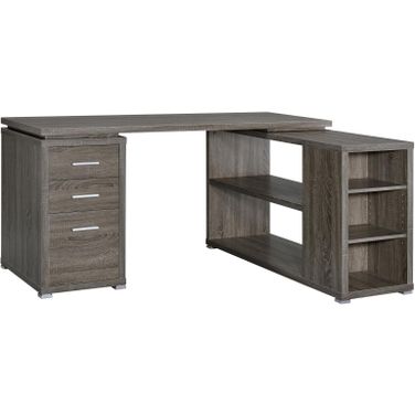 Yvette L-shape Office Desk Weathered Grey