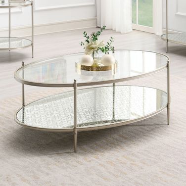 Zaba Oval Coffee Table In Champagne