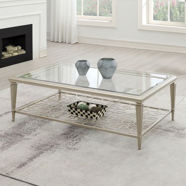 Zaba Rectangular Coffee Table In Champagne