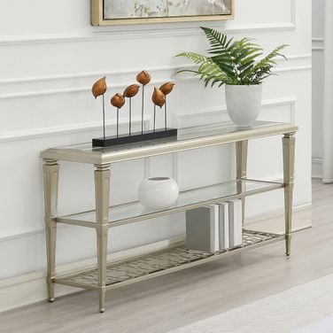 Zaba Rectangular Sofa Table In Champagne