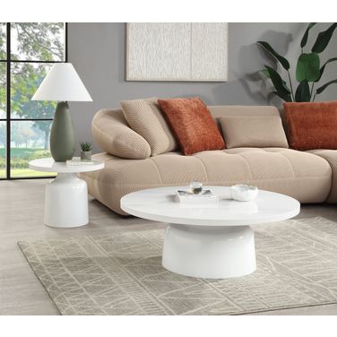 Zaid Occasional Table Set In White High Gloss