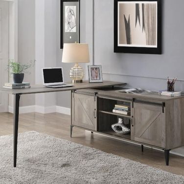 Zakwani Writing Desk with USB In Gray
