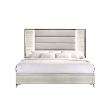 Zambrano King Bed with LED In White