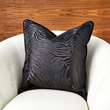 Zebra Pillow In Black