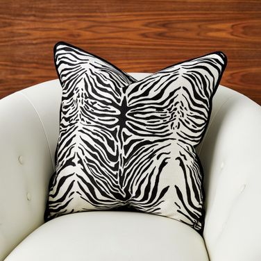 Zebra Pillow In White And Black