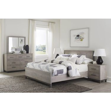 Zephyr Light Gray And Black Panel Bedroom Set
