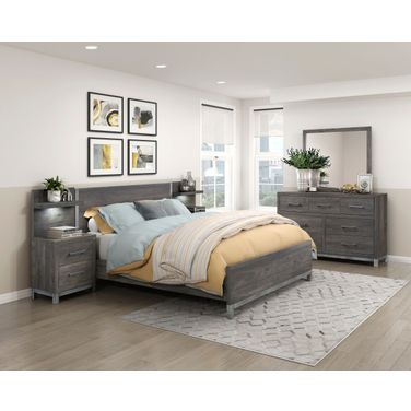 Zephyr Queen Panel Bed In Gray