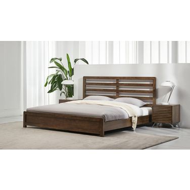 Zest Solid Wood Platform Bedroom Set In Dark Oak