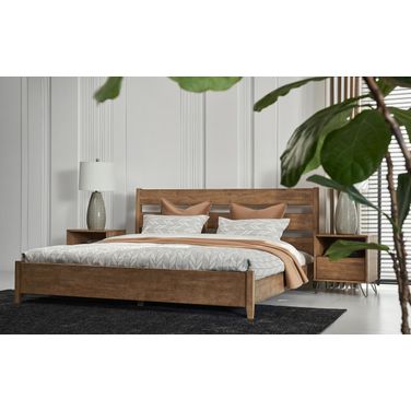 Zest Solid Wood Platform Bedroom Set In Natural Oak