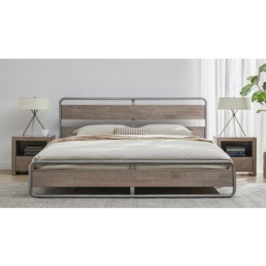 Zest Solid Wood Platform Bedroom Set In Natural Oak