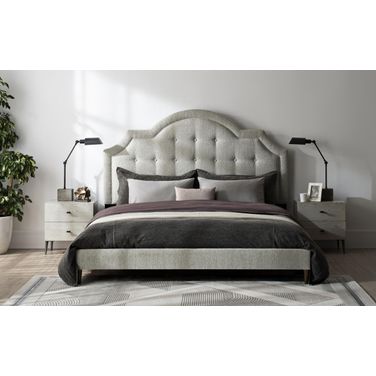 Zest Upholstered Bedroom Set With Welt In Beige