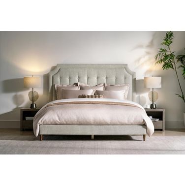 Zest Upholstered Bedroom Set with Welt In Beige