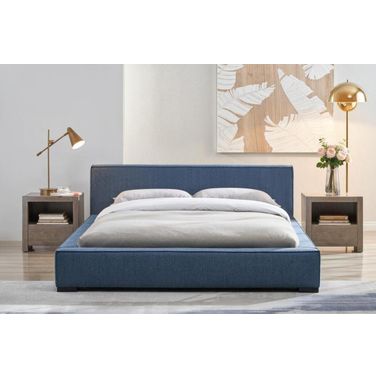 Zest Wide Upholstered Bedroom Set In Blue