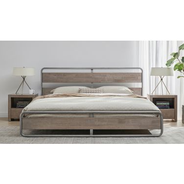 Zest Wood Platform Bedroom Set In Light Oak