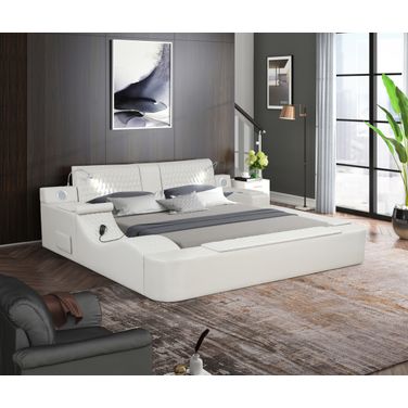Zoya Multifunction King Bed with USB and Remote Controlled Massage In Ice