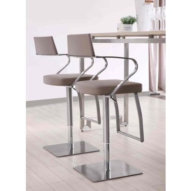 Zuri Taupe Adjustable Barstool