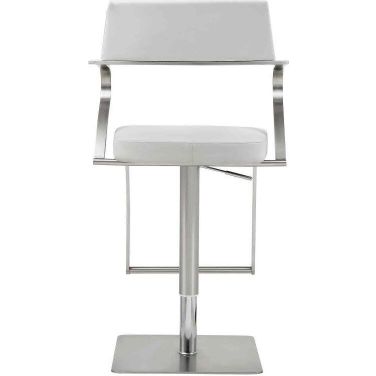 Zuri White Adjustable Barstool