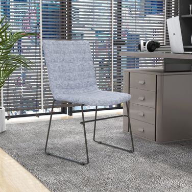 Zylar Series Office Guest Chair In Grey Fabric