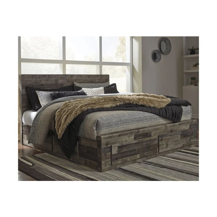 Johurst queen panel bed with 4 sales storage drawers