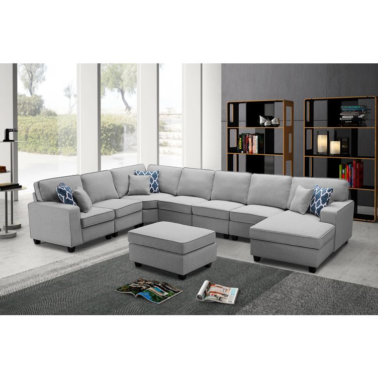 Lilola irma modular sectional hot sale sofa chaise and ottoman gray