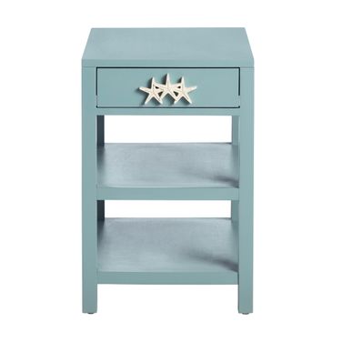 1 Drawer 2 Shelf Accent/End Table In Blue