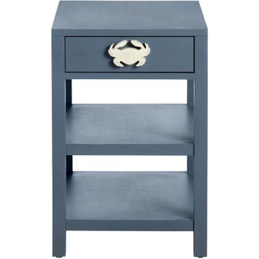 1 Drawer 2 Shelf Accent/End Table In Blue