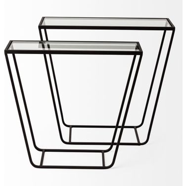 10 Inch Glass Frame Console Table In Clear