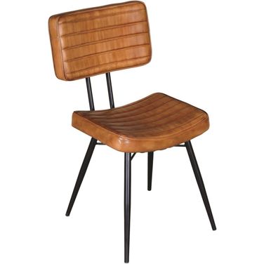 Misty Padded Side Chairs Camel and Black Set of 2