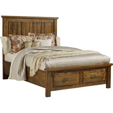 Maple Road Antique Amish Queen Mansion Storage Bed