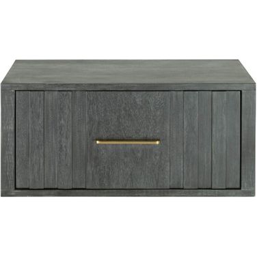 12 Inch Solid and Manufactured Wood One Drawer Nightstand In Gray