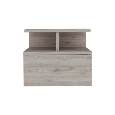 12 Inch Wood One Drawer Nightstand In Light Gray