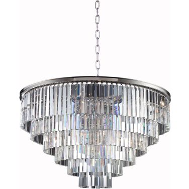 Sydney 44" Polished nickel 33 Light Chandelier With Clear Royal Cut Crystal Trim