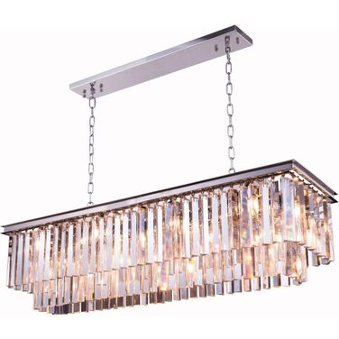 Sydney 50" Polished nickel 12 Light Chandelier With Clear Royal Cut Crystal Trim