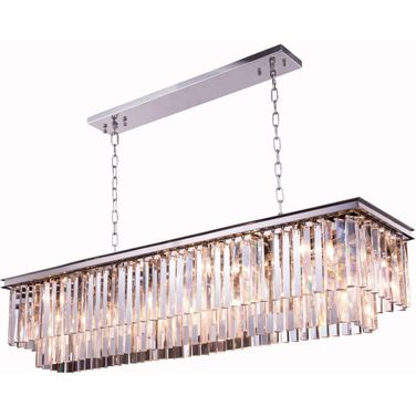 Sydney 60" Polished nickel 12 Light Chandelier With Clear Royal Cut Crystal Trim