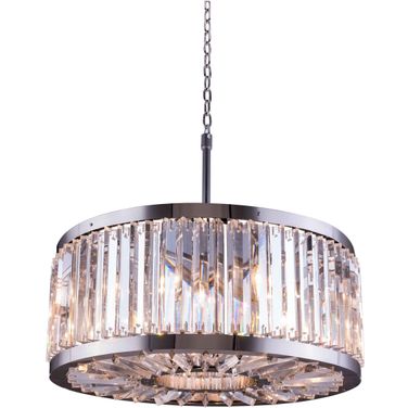 Chelsea 28" Polished nickel 8 Light Chandelier With Clear Royal Cut Crystal Trim