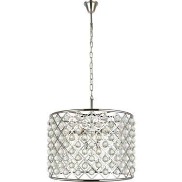 Madison 27.5" Polished nickel 8 Light Chandelier Royal Cut Crystal Trim