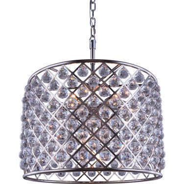 Madison 27.5" Polished nickel 8 Light Chandelier With Clear Royal Cut Crystal Trim