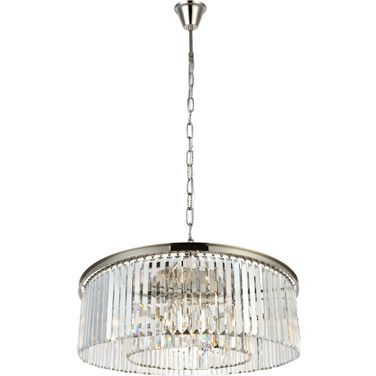 Sydney 43.5" Polished nickel 10 Light Chandelier With Clear Royal Cut Crystal Trim