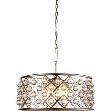 Madison 25" Polished Nickel 6 Light Chandelier Royal Cut Crystal Trim