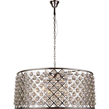 Madison 43.5" Polished Nickel 10 Light Chandelier Royal Cut Crystal Trim
