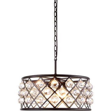 Madison 20" Matte Black 5 Light Chandelier With Clear Royal Cut Crystal Trim